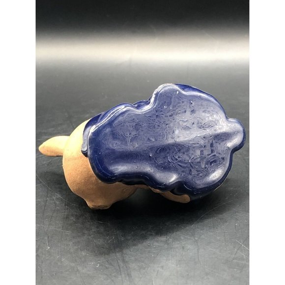 Vintage‎ Miniature Clay Bunny Rabbit Terracotta Glazed Blue with Cork 3” - Picture 4 of 6